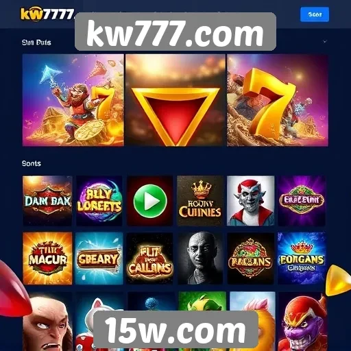 Exploração dos jogos disponíveis no kw777.com